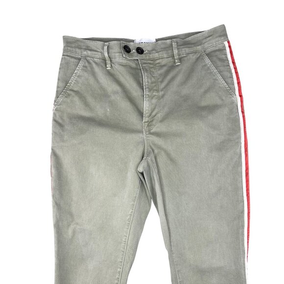 Frame Womens Olive Green Pants With Red & White Side Stripe Size 27 - Picture 11 of 15